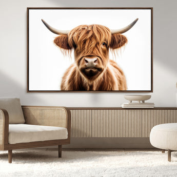 637908607-MGV-FC-93X47-3P_Black-Highland Cow Wall Art Print – Rustic Farmhouse Animal Portrait, Scottish Highland Cattle Canvas, Modern Country Wall Decor for