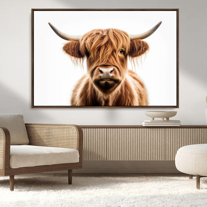 637908607-MGV-FC-93X47-3P_Black-Highland Cow Wall Art Print – Rustic Farmhouse Animal Portrait, Scottish Highland Cattle Canvas, Modern Country Wall Decor for
