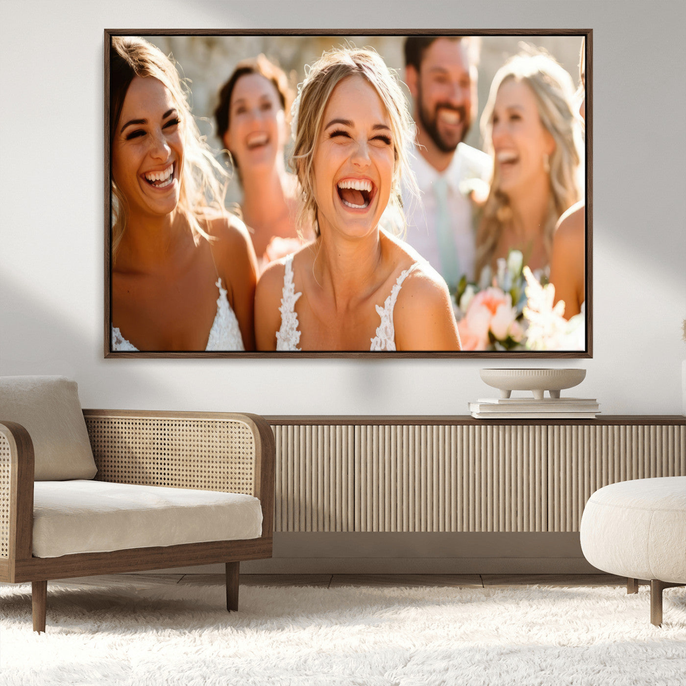 CSTM912-MGV-CV-36X24-Framed Wedding Canvas Print - Custom Wall Art Keepsake for Couples, Elegant Home Decoration Gift, Create Your Own Photo Canvas