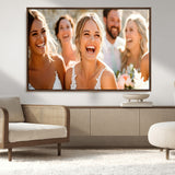 CSTM912-MGV-CV-36X24-Framed Wedding Canvas Print - Custom Wall Art Keepsake for Couples, Elegant Home Decoration Gift, Create Your Own Photo Canvas