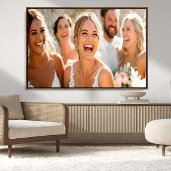 CSTM912-MGV-CV-36X24-Framed Wedding Canvas Print - Custom Wall Art Keepsake for Couples, Elegant Home Decoration Gift, Create Your Own Photo Canvas