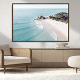 79395467-MGV-CV-36X24-Coastal Wall Art – Aerial Beach Canvas Print, Ocean Waves and Sandy Shore Photography Decor for Bedroom, Living Room, Office,