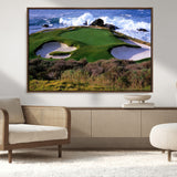 22776914-MGV-CV-36X24-Golf Course Wall Art – Oceanfront Green Canvas Print, Coastal Pebble Beach Photography Sports Decor for Living Room, Office, Man