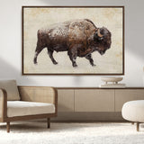 54810031-MGV-CV-36X24-Western Wall Art – Snow Covered Bison Canvas Print, Rustic Wildlife Photography Decor for Bedroom, Living Room, Office, Lodge,