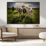 67277447-MGV-CV-36X24-Farmhouse Wall Art – Herd of Cows Canvas Print, Rustic Country Pasture Photography Decor for Bedroom, Living Room, Office, Ranch,