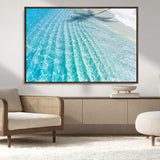 46233906-MGV-CV-36X24-Coastal Wall Art – Turquoise Ocean Waves and White Sand Canvas Print, Tropical Beach Photography Decor for Bedroom, Living Room,