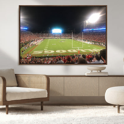 16230786-MGV-CV-36X24-Sanford Stadium Wall Art – Georgia Bulldogs Football Night Game Canvas Print, College Sports Decor for Man Cave, Bar, Office, or