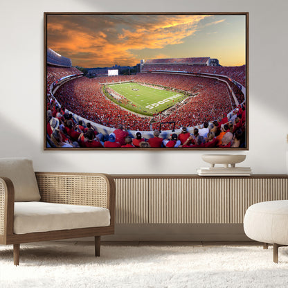 73680988-MGV-CV-36X24-Sanford Stadium Wall Art – Georgia Bulldogs Football Sunset Game Canvas Print, College Sports Decor for Man Cave, Bar, Office, or
