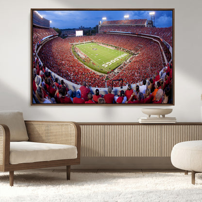 10244378-MGV-CV-36X24-Sanford Stadium Wall Art – Panoramic Georgia Bulldogs Day Game Football Canvas Print, Game Day Crowd Sports Decor for Office, Man
