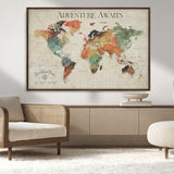 24737989-MGV-CV-36X24-Personalized World Map Wall Art – Colorful Vintage Adventure Travel Map with Custom Names, Unique Wall Decor for Couples,