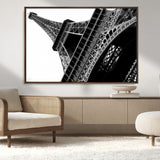 89033-MGV-CV-36X24-Eiffel Tower Wall Art – Dramatic Black and White Architectural Canvas Print, Modern Paris Decor for Office, Living Room or