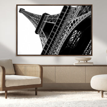 89033-MGV-CV-36X24-Eiffel Tower Wall Art – Dramatic Black and White Architectural Canvas Print, Modern Paris Decor for Office, Living Room or