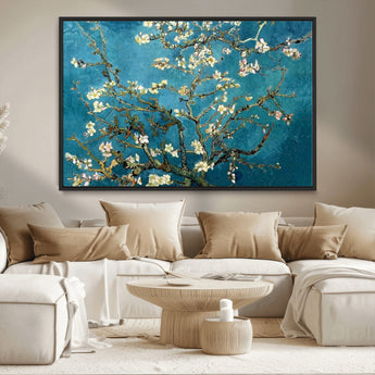 91714-MGV-CV-36X24-Almond Blossoms Wall Art – Handcrafted Van Gogh Inspired Floral Canvas Print, Beautiful Nature Decor for Living Room, Bedroom, or