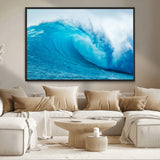 13117-MGV-CV-36X24-Ocean Wave Wall Art – Dynamic Blue Surf Canvas Print, Coastal Beach Decor for Living Room, Bathroom, Office, or Beach House