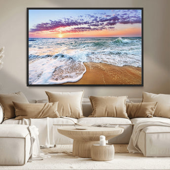 53006-MGV-CV-36X24-Ocean Beach Sunset Wall Art – Vibrant Seascape Canvas Print, Coastal Home Decor for Living Room, Bedroom, Office or Beach House