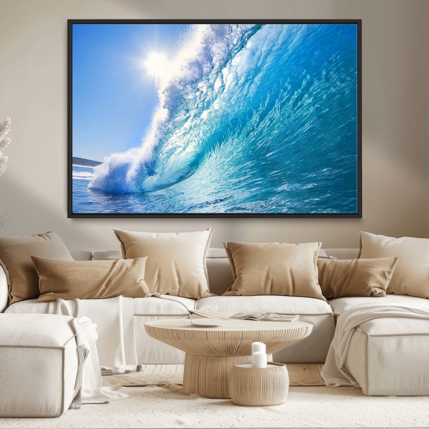 37494-MGV-CV-36X24-Ocean Wave Canvas Art – Stunning Blue Wave Photography, Coastal Wall Decor for Living Room, Bedroom or Office
