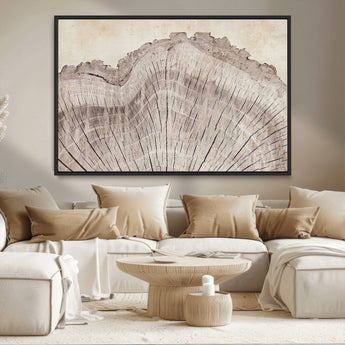 67528-MGV-CV-36X24-Wood Ring Wall Art Canvas Print, Framed Tree Ring Art Picture Print, Rustic Tree Ring Perfect Neutral Boho Decor Artwork