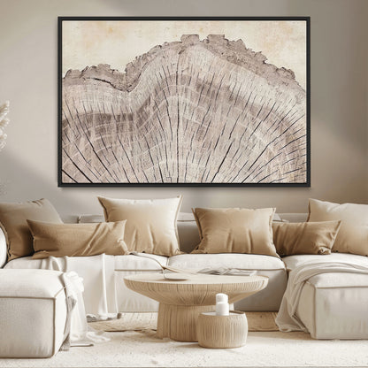 67528-MGV-CV-36X24-Wood Ring Wall Art Canvas Print, Framed Tree Ring Art Picture Print, Rustic Tree Ring Perfect Neutral Boho Decor Artwork