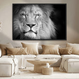 94453-MGV-CV-36X24-Lion Portrait Wall Art – Black and White King of the Jungle Canvas Print, Safari Wildlife Decor for Office, Bedroom, or Living
