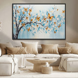 59455-MGV-CV-36X24-Butterfly Tree Branch Wall Art – Blue and Yellow Abstract Canvas Print, Modern Nature Artwork for Living Room, Bedroom or Office