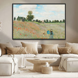 74890-MGV-CV-36X24-Monet Poppy Field Wall Art – Impressionist Landscape Canvas Print, Classic French Artwork for Living Room, Bedroom or Office Decor