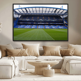 59508-MGV-CV-36X24-Chelsea Stadium Wall Art – Stamford Bridge Football Arena Canvas Print, Iconic Soccer Artwork for Living Room, Office, Game Room