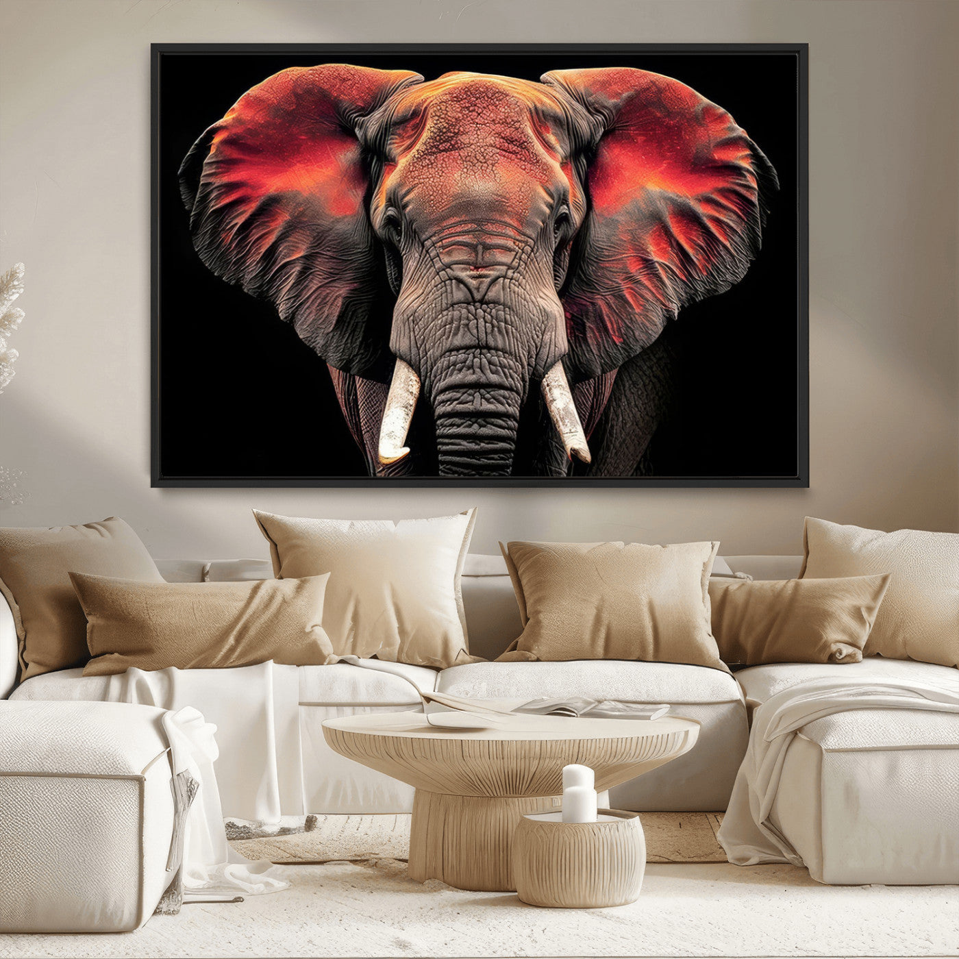 54719-MGV-CV-36X24-Elephant Wall Art – Majestic African Elephant Canvas Print, Wildlife Safari Animal Decor for Living Room, Bedroom, Office or Man