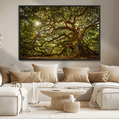 57983-MGV-CV-36X24-Angel Oak Tree Wall Art Canvas Print, Framed Oak Tree Art Picture Print, Angel Oak Perfect Rustic Nature Decor Artwork