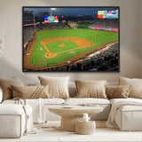 93707-MGV-CV-36X24-Los Angeles Stadium Wall Art Canvas Print, Framed Angel Stadium Field Art Picture Print, Anaheim Stadium Perfect Sports Room Decor