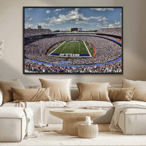 76491-MGV-CV-36X24-Buffalo Bills Stadium Wall Art Canvas Print, Framed Bills Stadium Art Picture Print, Highmark Stadium Perfect Sport Room Decor