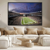 52712-MGV-CV-36X24-Gillette Stadium Field Wall Art Canvas Print, Framed Massachusetts Stadium Art Picture Print, Gillette Stadium Perfect Sport Room