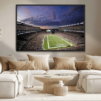 52712-MGV-CV-36X24-Gillette Stadium Field Wall Art Canvas Print, Framed Massachusetts Stadium Art Picture Print, Gillette Stadium Perfect Sport Room