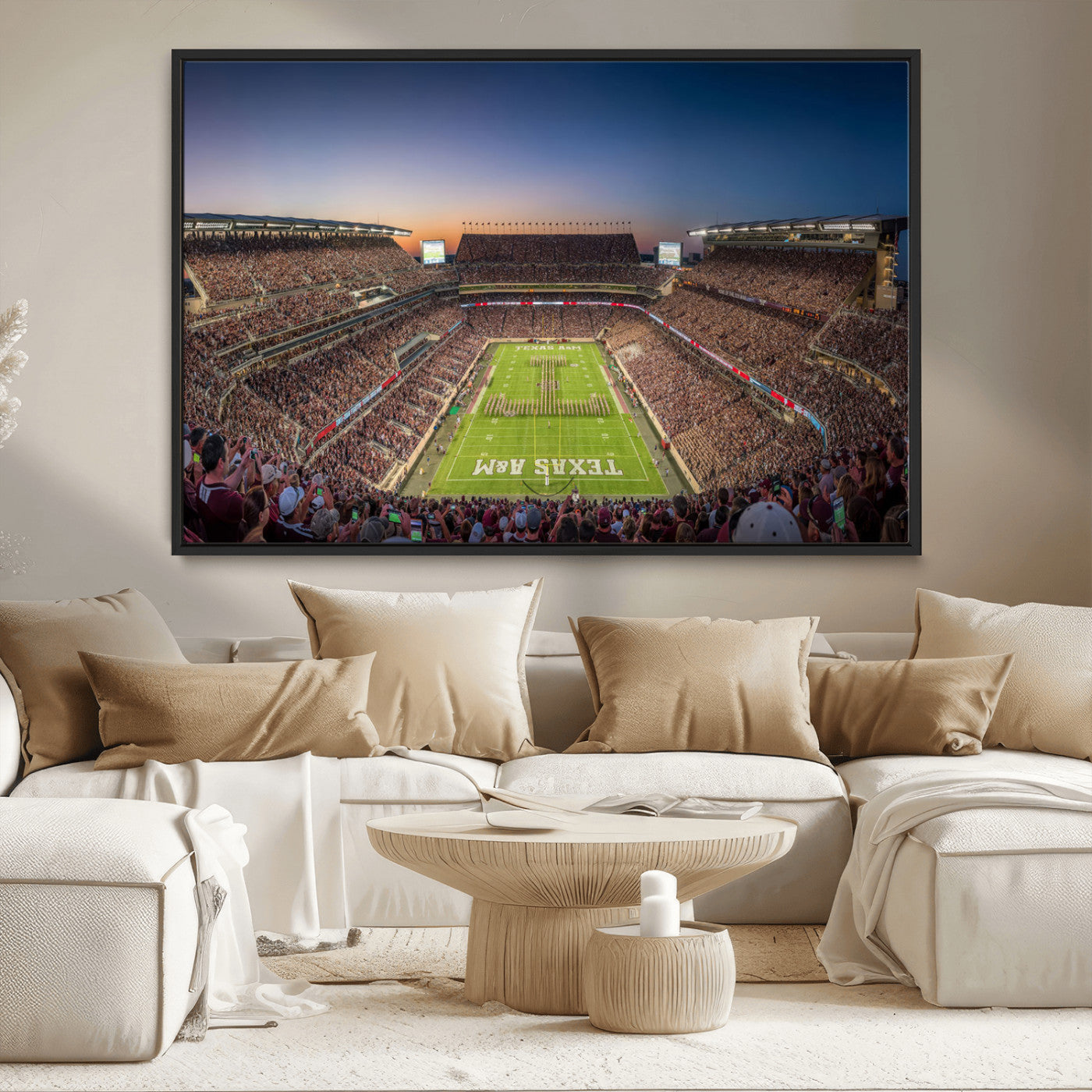 17421-MGV-CV-36X24-Kyle Field Wall Art Canvas Print, Framed Texas Stadium Art Picture Print, Kyle Field Stadium Perfect Sport Room Decor Artwork