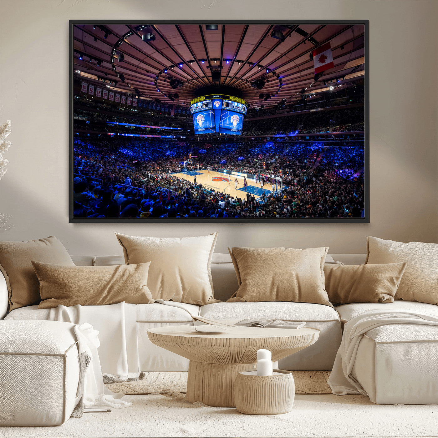 20491-MGV-CV-36X24-Madison Square Garden Wall Art Canvas Print, Framed New York Stadium Art Picture Print, MSG Stadium Perfect Sport Room Decor