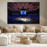 20491-MGV-CV-36X24-Madison Square Garden Wall Art Canvas Print, Framed New York Stadium Art Picture Print, MSG Stadium Perfect Sport Room Decor