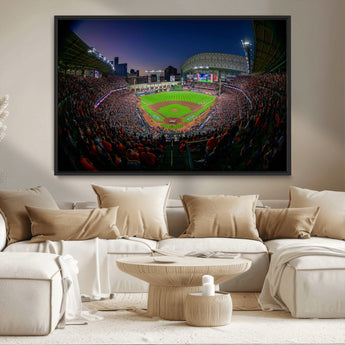 44322-MGV-CV-36X24-Minute Maid Park Wall Art Canvas Print, Framed Houston Astros Stadium Art Picture Print, Houston Astros Field Perfect Sports Room