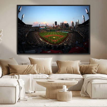67670-MGV-CV-36X24-PNC Park Stadium Wall Art Canvas Print, Framed Pittsburgh Pirates Stadium Art Picture Print, PNC Park Field Perfect Sport Room