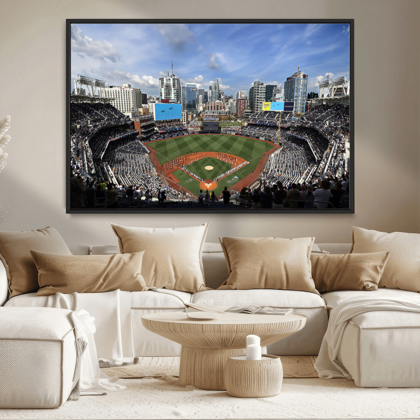 87122-MGV-CV-36X24-Petco Park Field Wall Art Canvas Print, Framed San Diego Stadium Art Picture Print, Petco Park Stadium Perfect Sport Room Decor