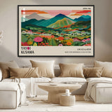 54215-MGV-CV-36X24-Yayoi Kusama Wall Art – Panoramic Japanese Landscape Canvas Print, Modern Abstract Nature Decor for Office, Bedroom or Living Room