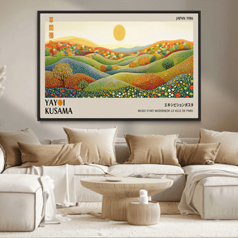 33864-MGV-CV-36X24-Pointillism Yayoi Wall Art Canvas Print, Framed Yayoi Kusama Art Picture Print, Yayoi Kusama Dot Perfect Abstract Nature Decor