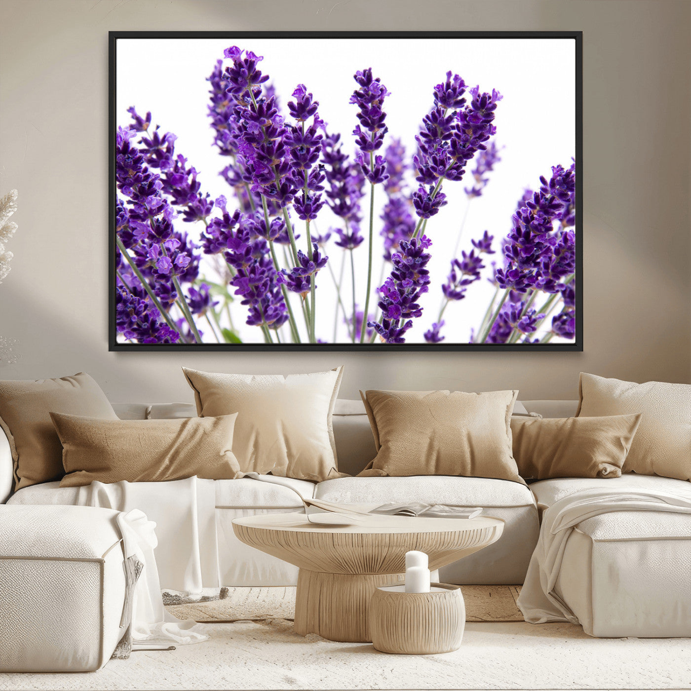 76859-MGV-CV-36X24-Lavender Flower Wall Art – Botanical Canvas Print Featuring Purple Floral Bouquet, Nature Inspired Artwork for Living Room,