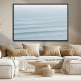 47814787-MGV-CV-36X24-Ocean Waves Wall Art Canvas Print, Framed Solo Surfer Art Picture Print, Wave Lines Perfect Minimalist Ocean Decor Artwork