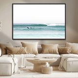 56345117-MGV-CV-36X24-Minimalist Surfing Wall Art Canvas Print, Framed Ocean Waves Art Picture Print, Soft Ocean Perfect Minimalist Coastal Decor
