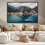 20321590-MGV-CV-36X24-Amalfi Coast Wall Art Canvas Print, Framed Italy Travel Art Picture Print, Mediterranean Landscape Perfect Mediterranean Coastal
