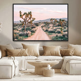 12540952-MGV-CV-36X24-Joshua Tree Park Wall Art Canvas Print, Framed Desert Road Art Picture Print, Sunset Drive Perfect Southwestern Boho Decor Artwork