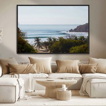 88336640-MGV-CV-36X24-Tropical Beach Scene Wall Art Canvas Print, Framed Coastal Photography Art Picture Print, Ocean Horizon Art Perfect Coastal Boho