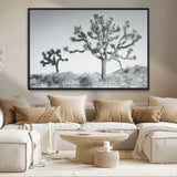 29996209-MGV-CV-36X24-Joshua Tree Art Wall Art Canvas Print, Framed Black White Landscape Art Picture Print, Desert Tree Decor Perfect Southwestern Boho