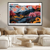 43879290-MGV-CV-36X24-Japanese Abstract Wall Art – Mount Fuji Cherry Blossom Canvas Print, Modern Asian Inspired Landscape Decor for Living Room,