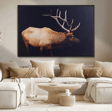 89239257-MGV-CV-36X24-Bull Elk Decor Wall Art Canvas Print, Framed Elk Photography Art Picture Print, Rustic Wildlife Perfect Rustic Lodge Decor Artwork