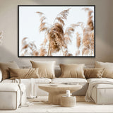 17019393-MGV-CV-36X24-Pampas Grass Wall Art Canvas Print, Framed Neutral Tones Art Picture Print, Minimalist Nature Perfect Boho Minimalist Decor